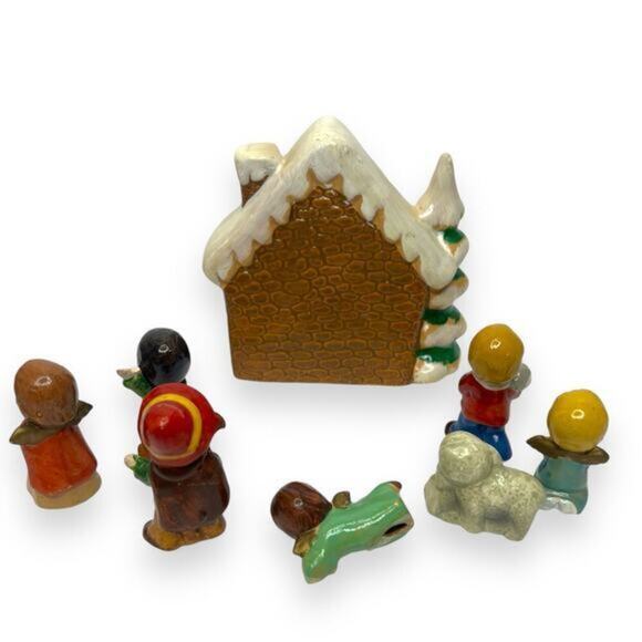 Vintage ENESCO Ceramic Nativity Scene‎ Collectible Mary Joseph Manger 8 Pieces - Picture 8 of 11
